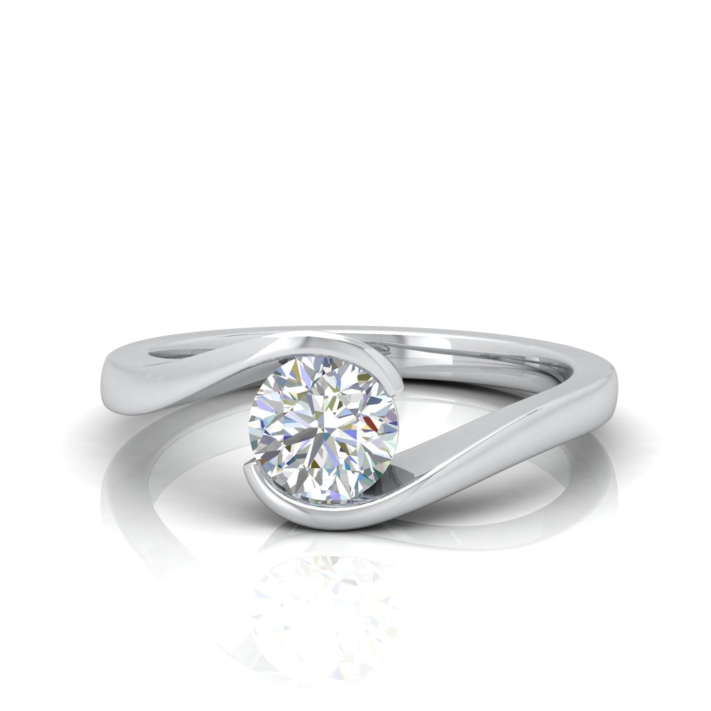 1.00 Carat D/VS Lab Round Diamond Solitaire Engagement Ring For Women