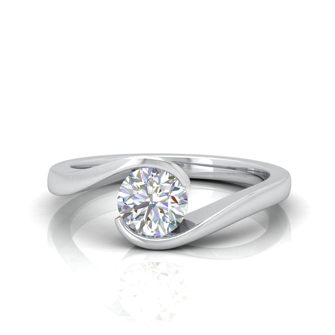 1.00 Carat D/VS Lab Round Diamond Solitaire Engagement Ring For Women