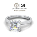 IGI Certified E/VS Asscher Diamond Solitaire Engagement Ring - amadadiamonds