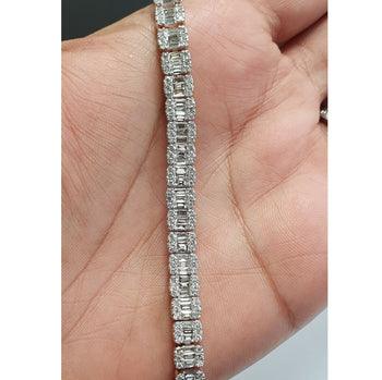 8.00ct Round Diamond Tennis Bracelet - Gold (Angle View 7)
