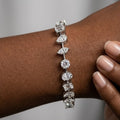 11.15Ct Multi Shape Lab Diamond Tennis Bracelet In 9k White Gold 14grams