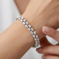 10.00Ct Pear Cut Lab Grown Diamond 2 Row Tennis Bracelet in 9K White Gold