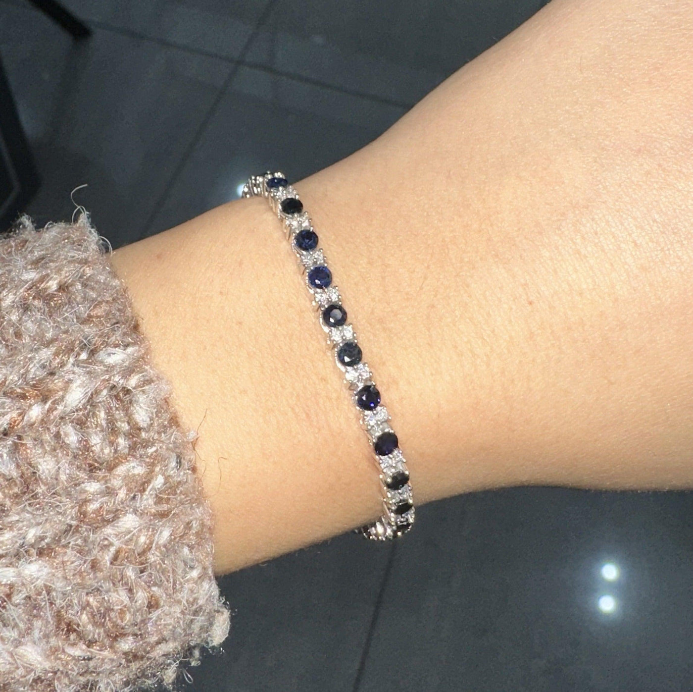 sapphire and diamond designer bracelet