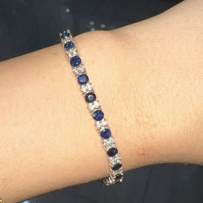 sapphire and diamond tennis bracelet at amada diamonds