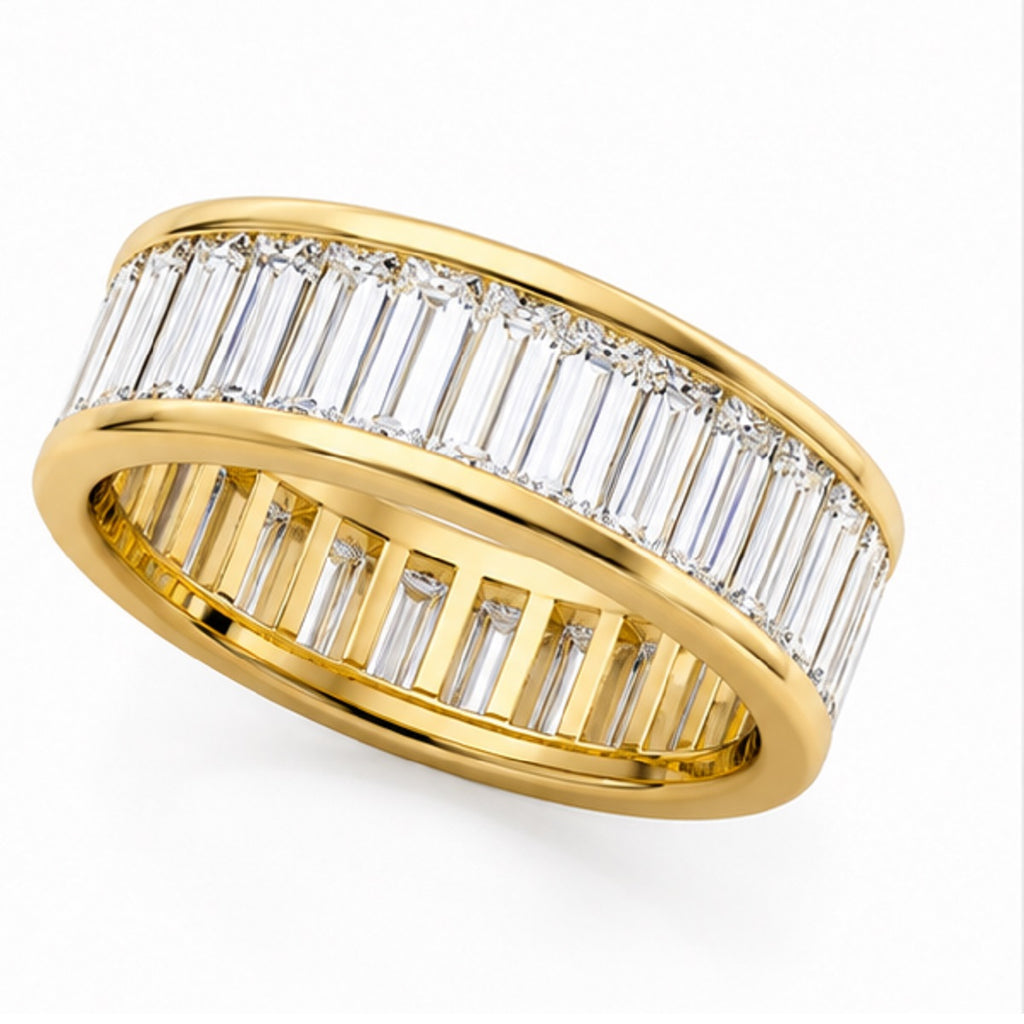3.00 Carat Baguette Diamond Channel Set Full Eternity Ring in Gold & Platinum