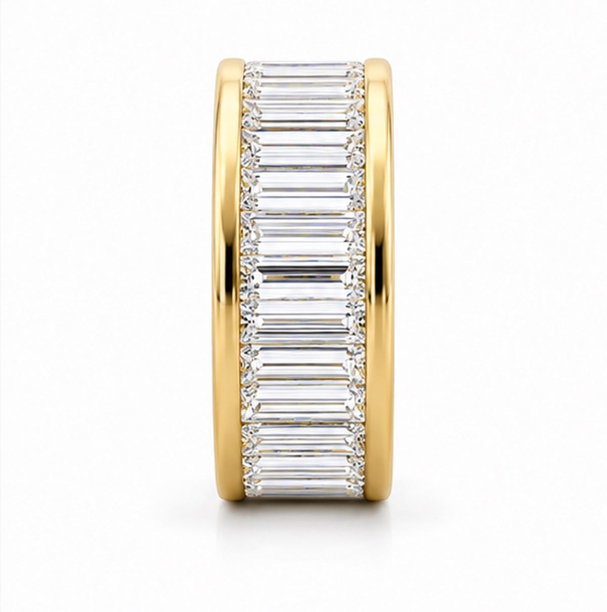 3.00 Carat Baguette Diamond Channel Set Full Eternity Ring in Gold & Platinum