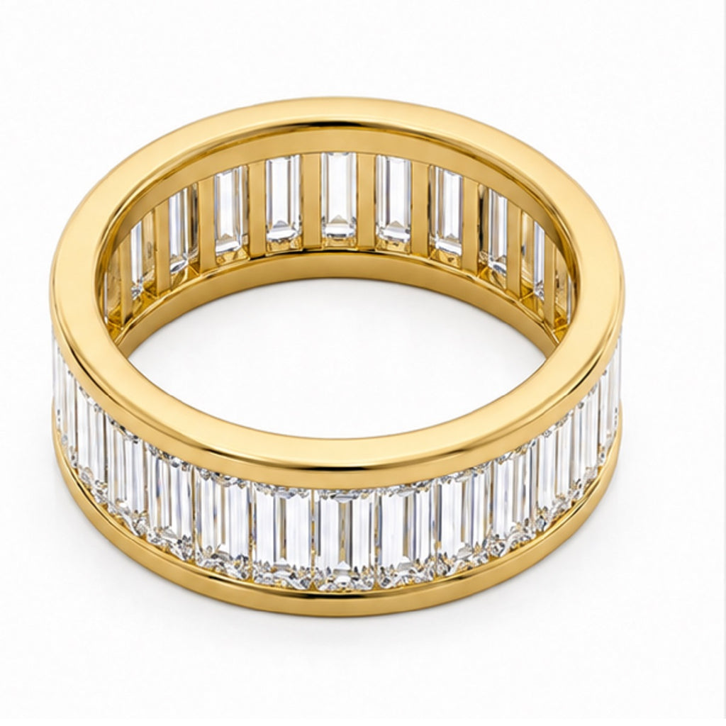 3.00 Carat Baguette Diamond Channel Set Full Eternity Ring in Gold & Platinum
