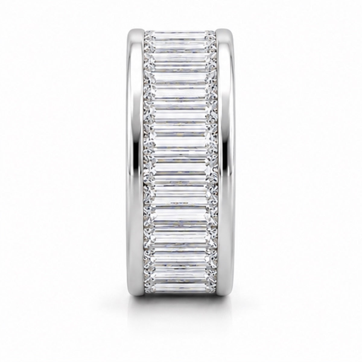 3.00 Carat Baguette Diamond Channel Set Full Eternity Ring in Gold & Platinum