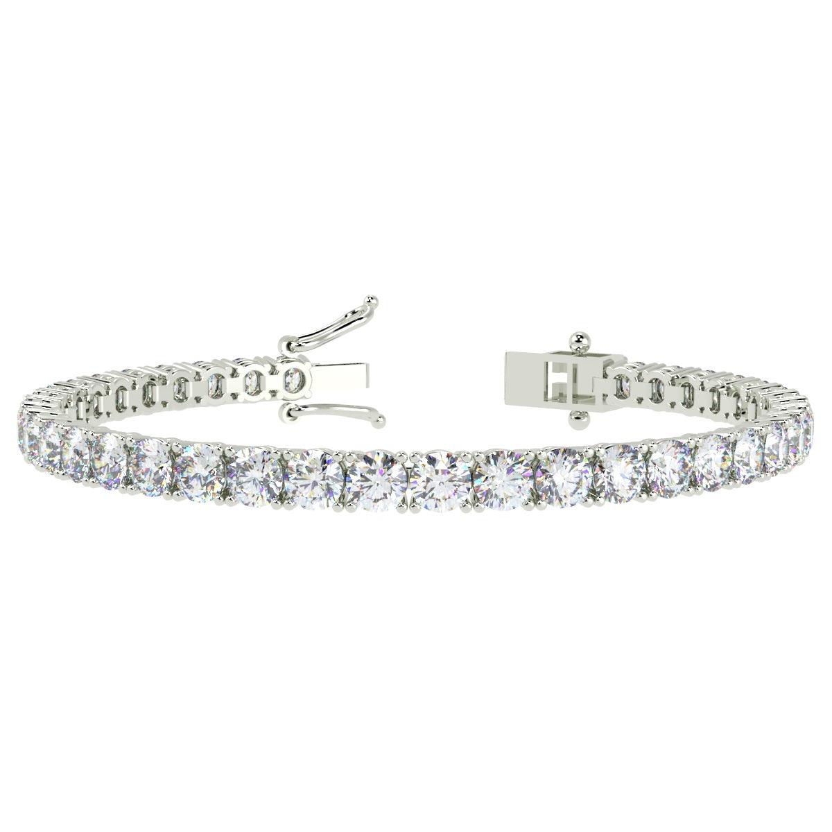 Top Most Quality D/VVS 5.00Ct Natural Round Diamond Tennis Bracelet Crafted in Platinum