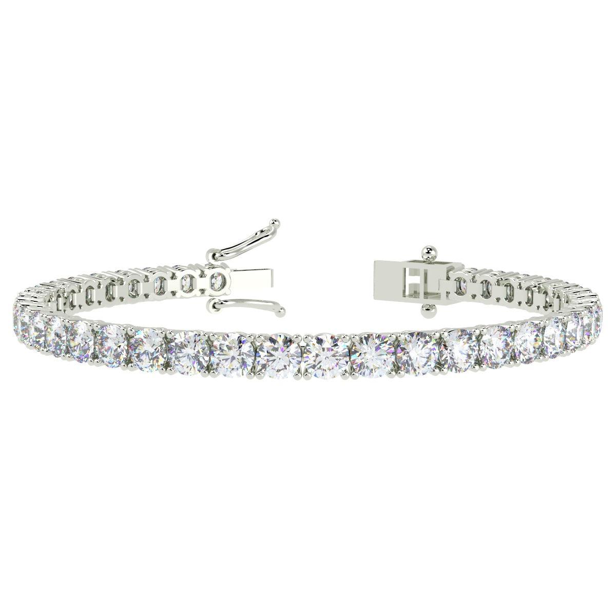 7.00ct Round Diamond Tennis Bracelet - Platinum