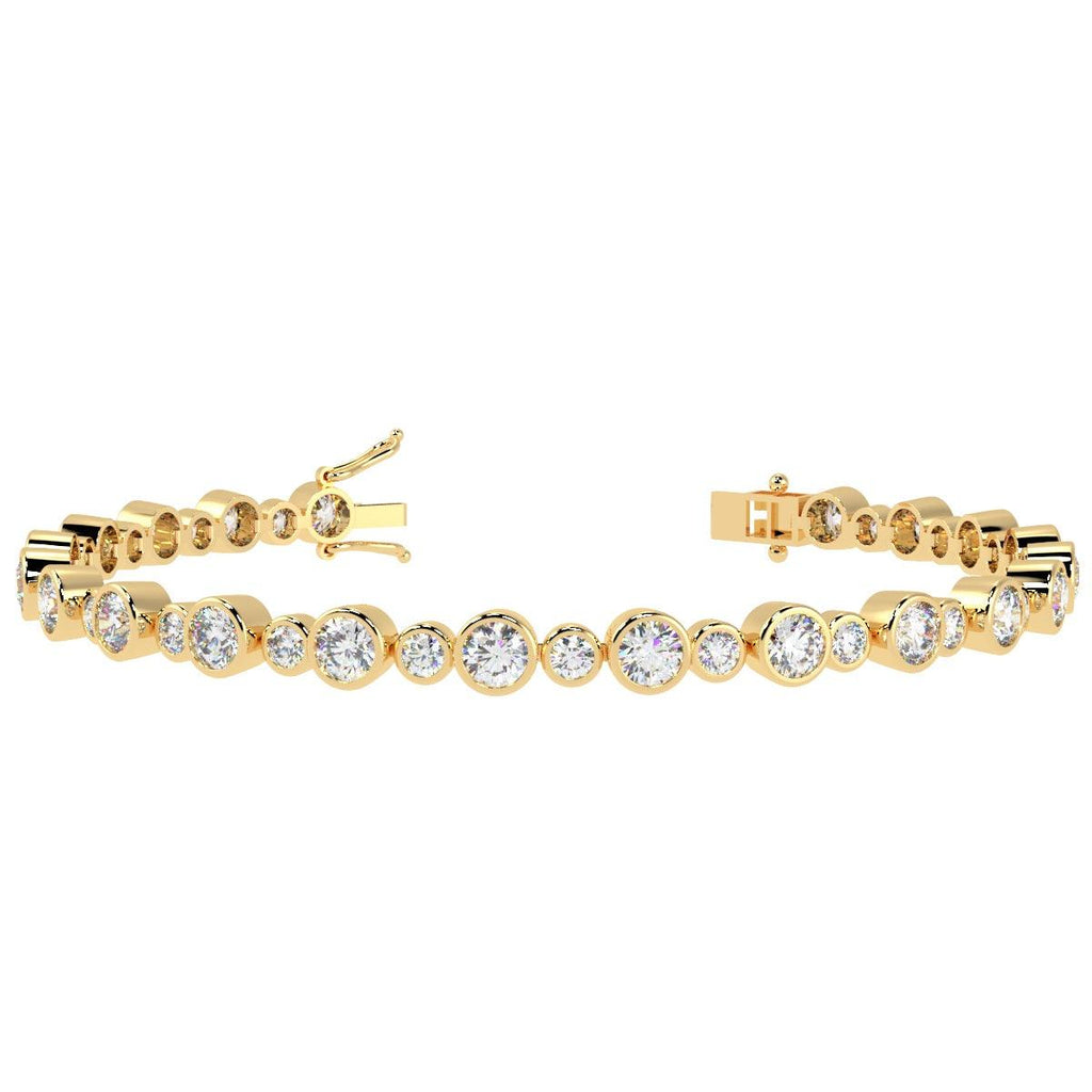 5.00ct Round Diamond Tennis Bracelet - 18k Gold (Angle View 3)