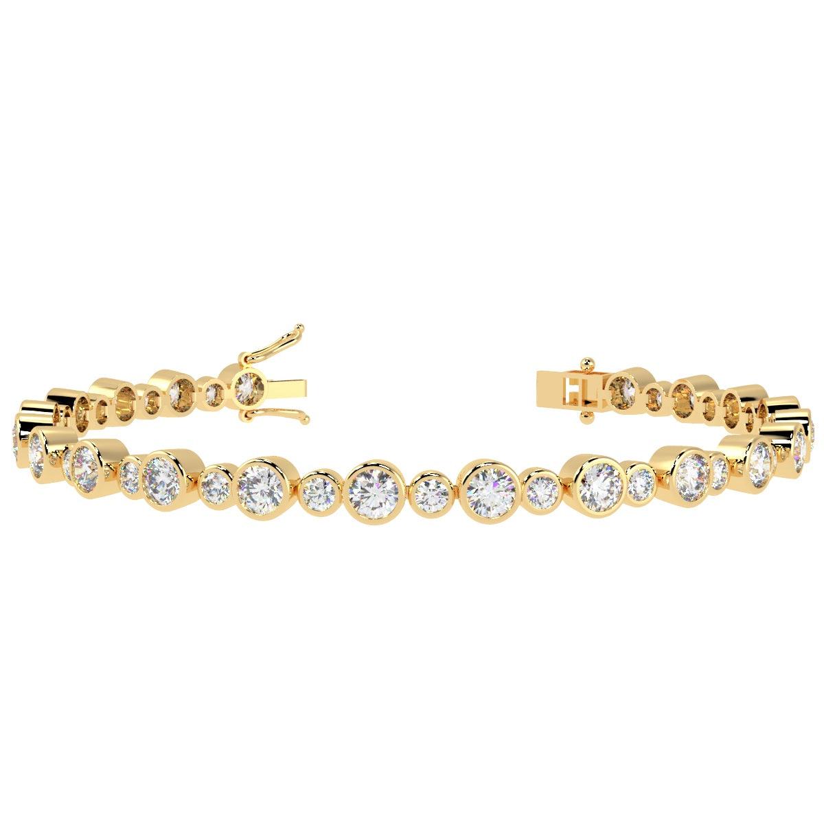 5.00ct Round Diamond Tennis Bracelet - 18k Gold (Angle View 3)