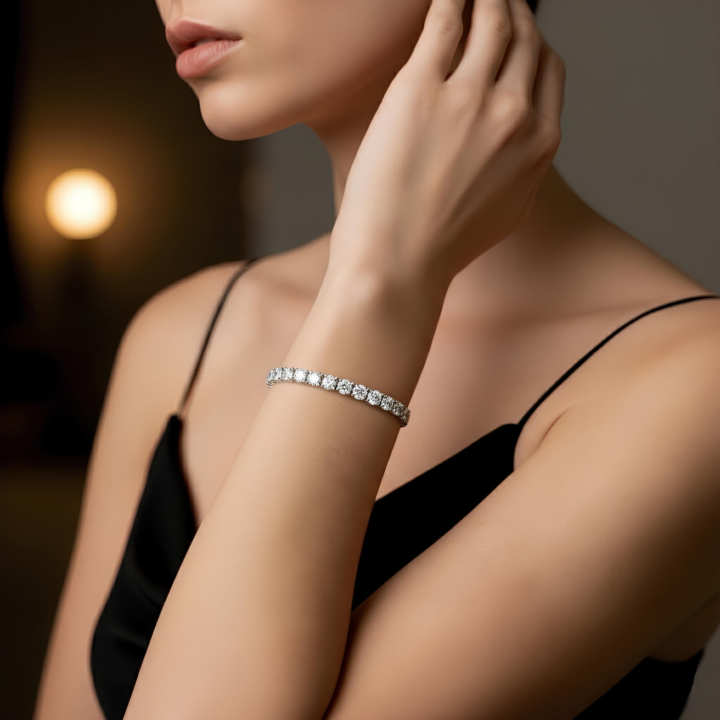 D/VVS 9ct-10ct Lab Diamond Tennis Bracelet Set in 9k Gold