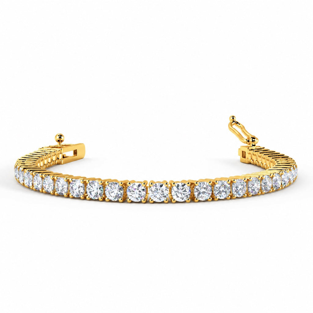 D/VVS Round Diamonds Tennis Bracelet 9k'Gold (3.00-10.00 CT)
