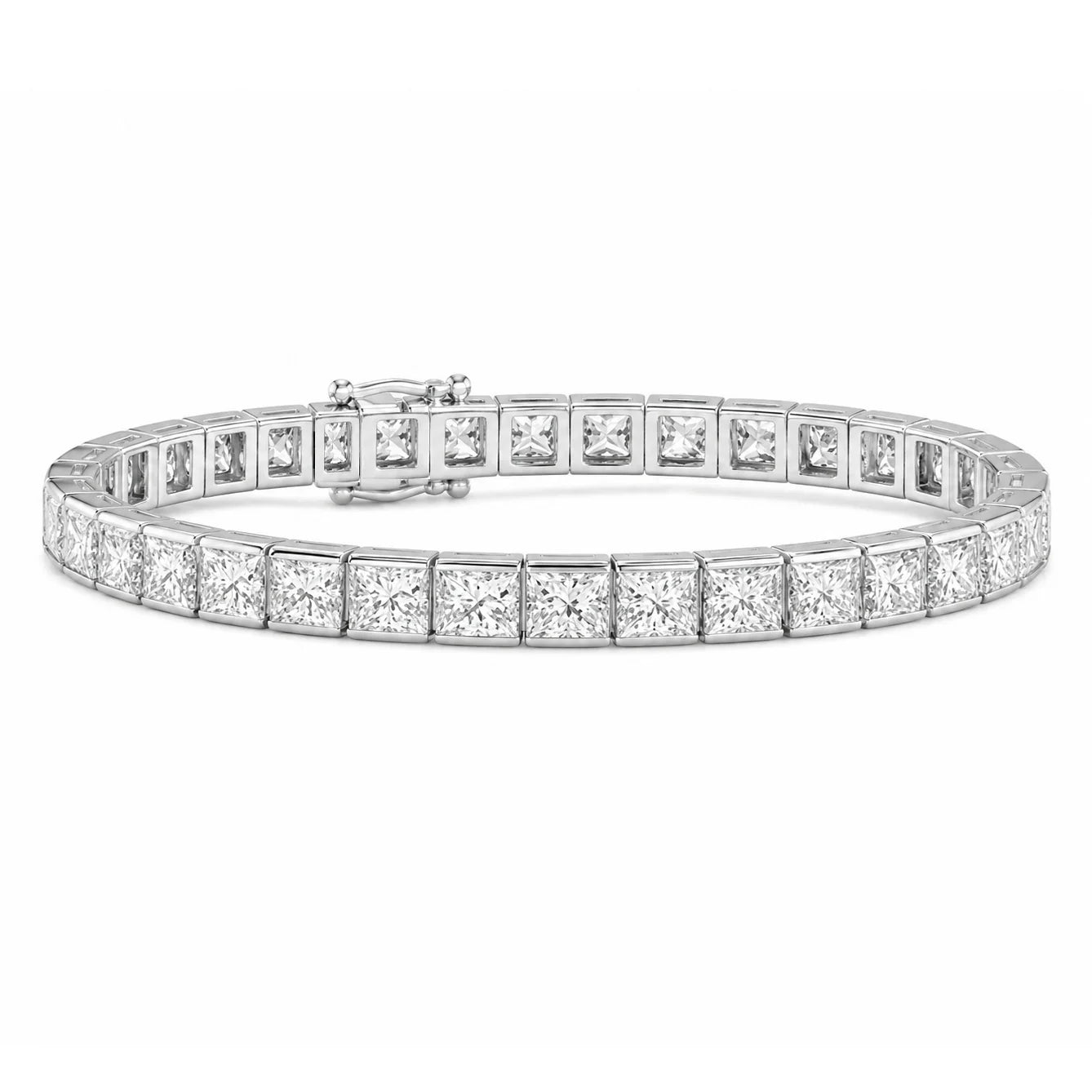 Channel Set D-E/VS Lab Grown Princess Diamond  Bracelet 9k'Gold