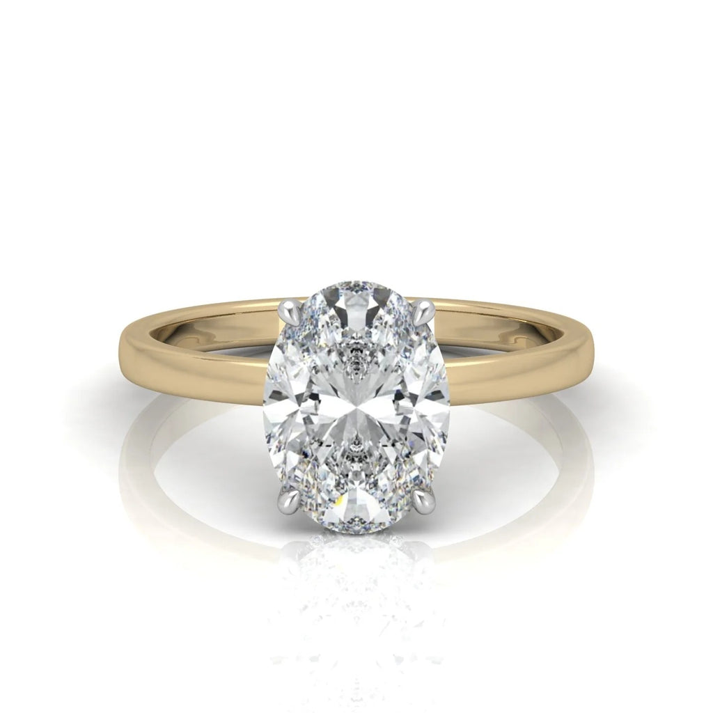 10.50CT IGI E/VS Oval Diamond Hidden Halo Engagement Ring in Two-Tone