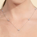 Diamond By Yard ! Lab Grown Diamond Station Necklace In White / Yellow Gold-17"-36"
