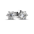 Round Lab Diamond Crow Stud Earrings - 1.00Ct - 2.00Ct