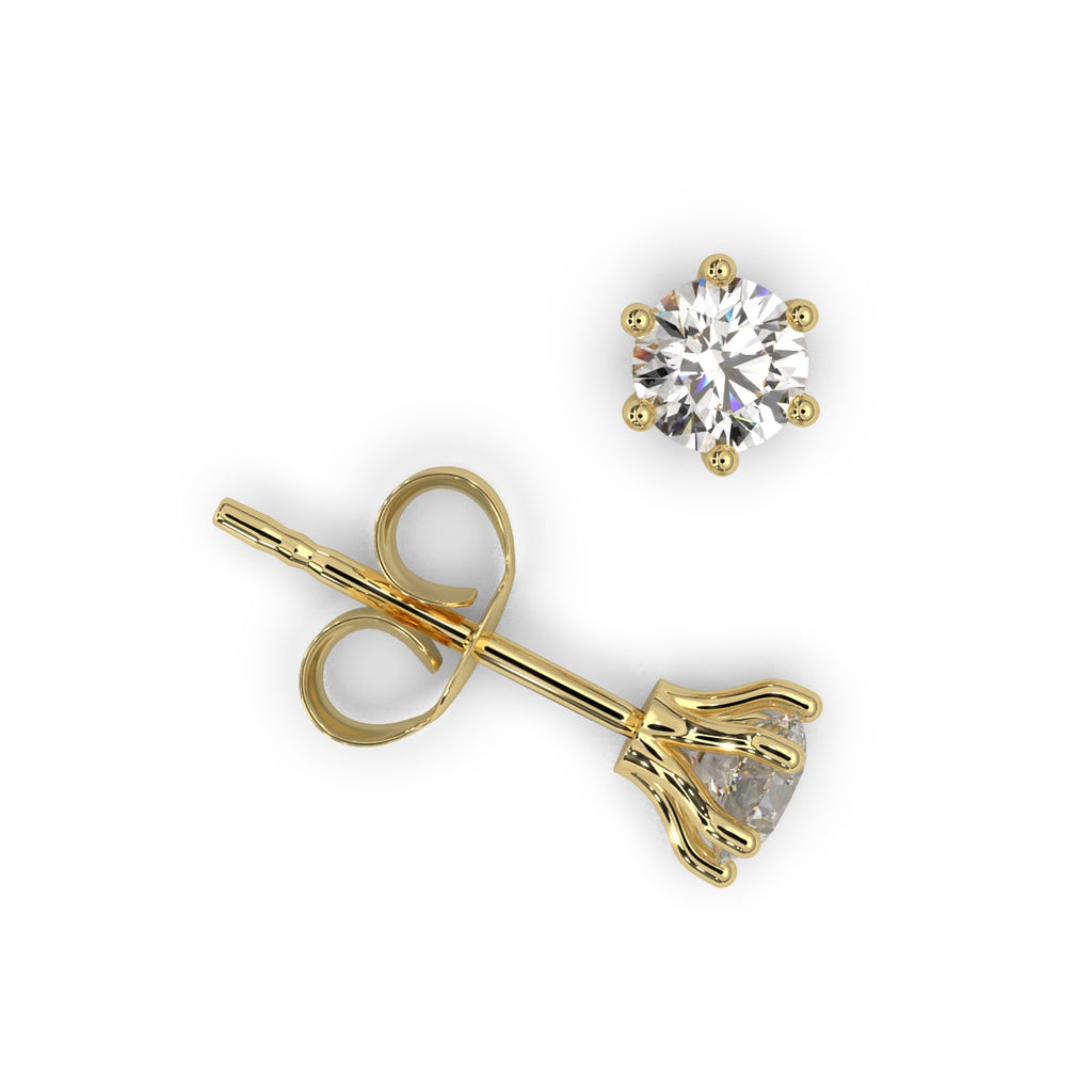 Round Lab Diamond Crow Stud Earrings - 1.00Ct - 2.00Ct