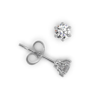 Round Lab Diamond Crow Stud Earrings - 1.00Ct - 2.00Ct