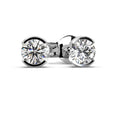 Round Lab Diamond Semi Bezel Set Stud Earrings - 1.00Ct - 2.00Ct