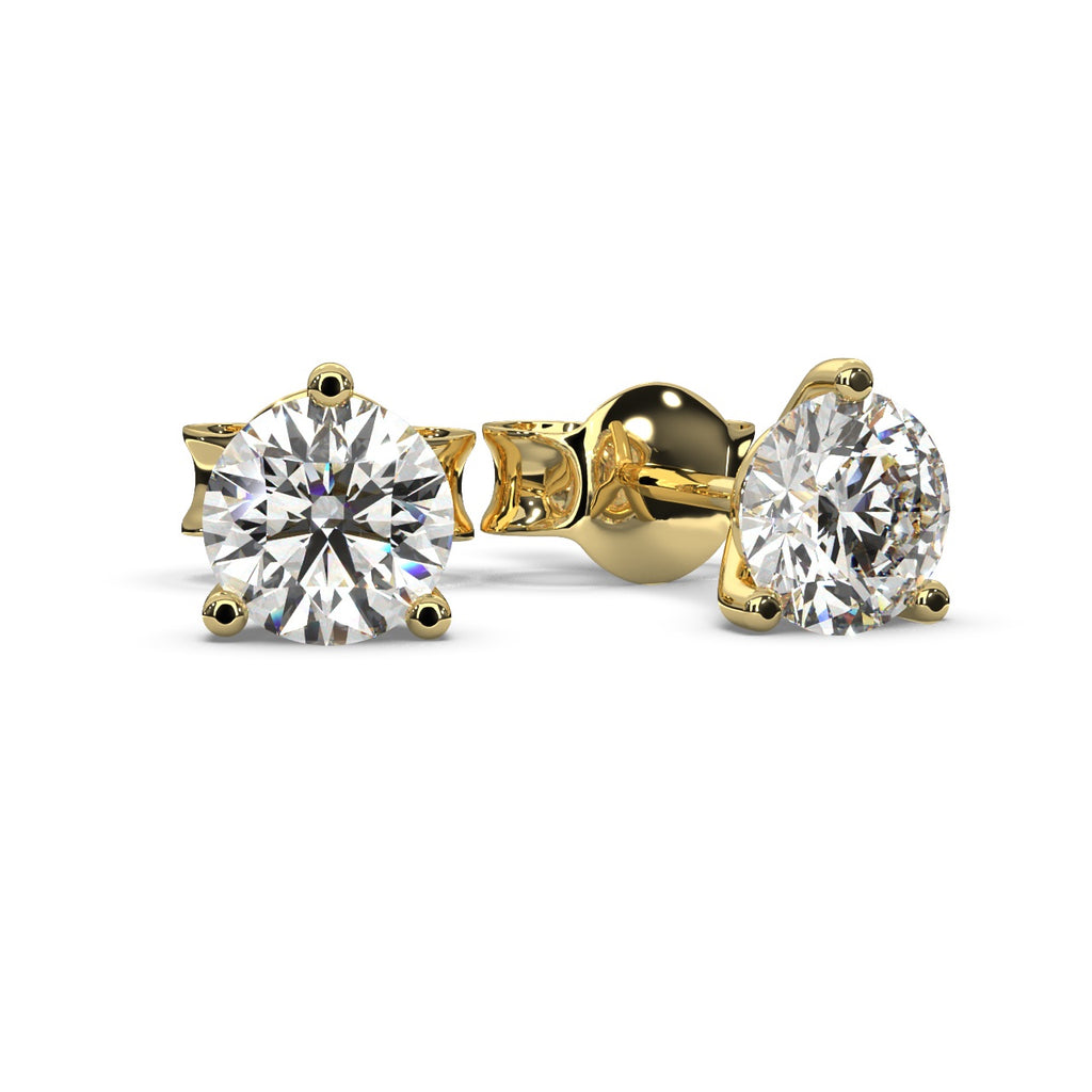 Round Lab Diamond Martini Stud Earrings - 1.00Ct - 2.00Ct