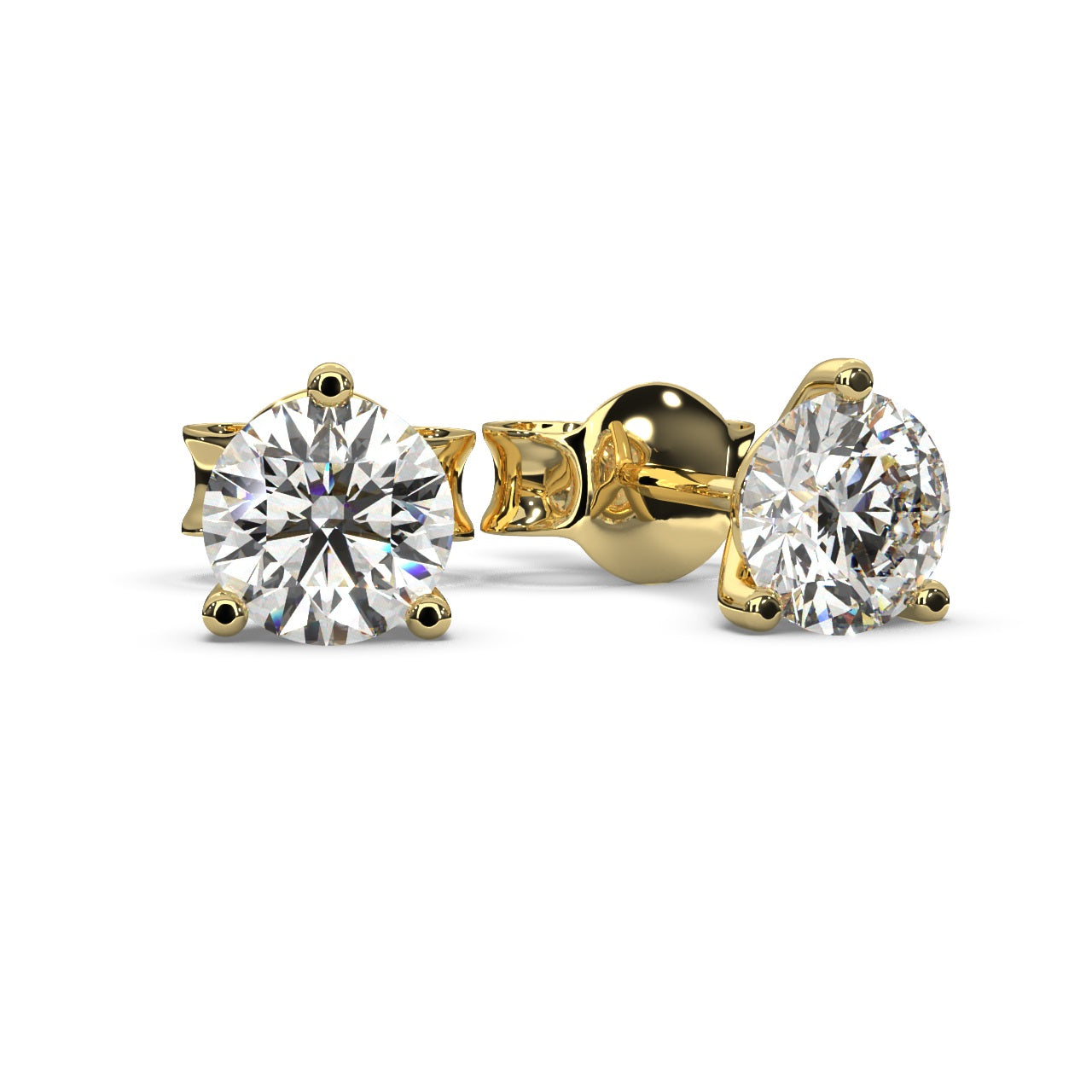 Round Lab Diamond Martini Stud Earrings - 1.00Ct - 2.00Ct