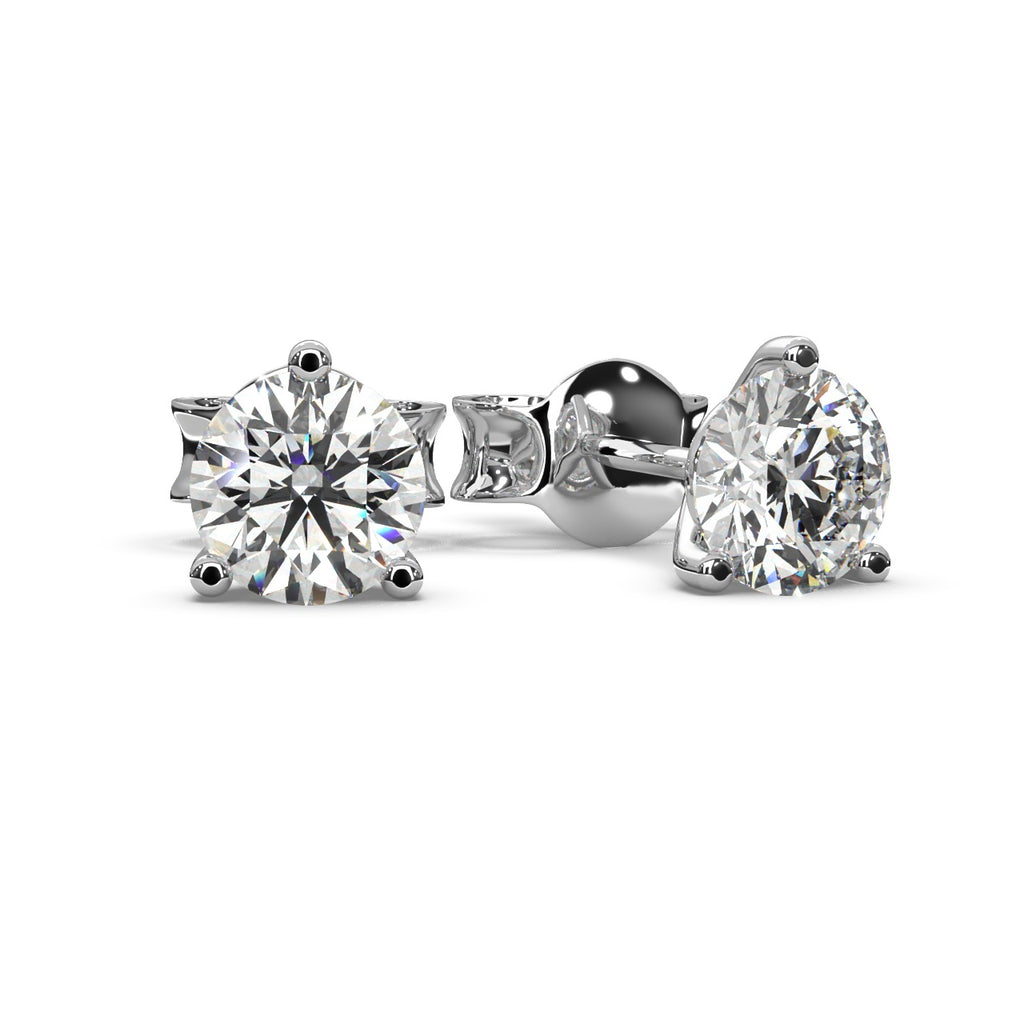 Round Lab Diamond Martini Stud Earrings - 1.00Ct - 2.00Ct