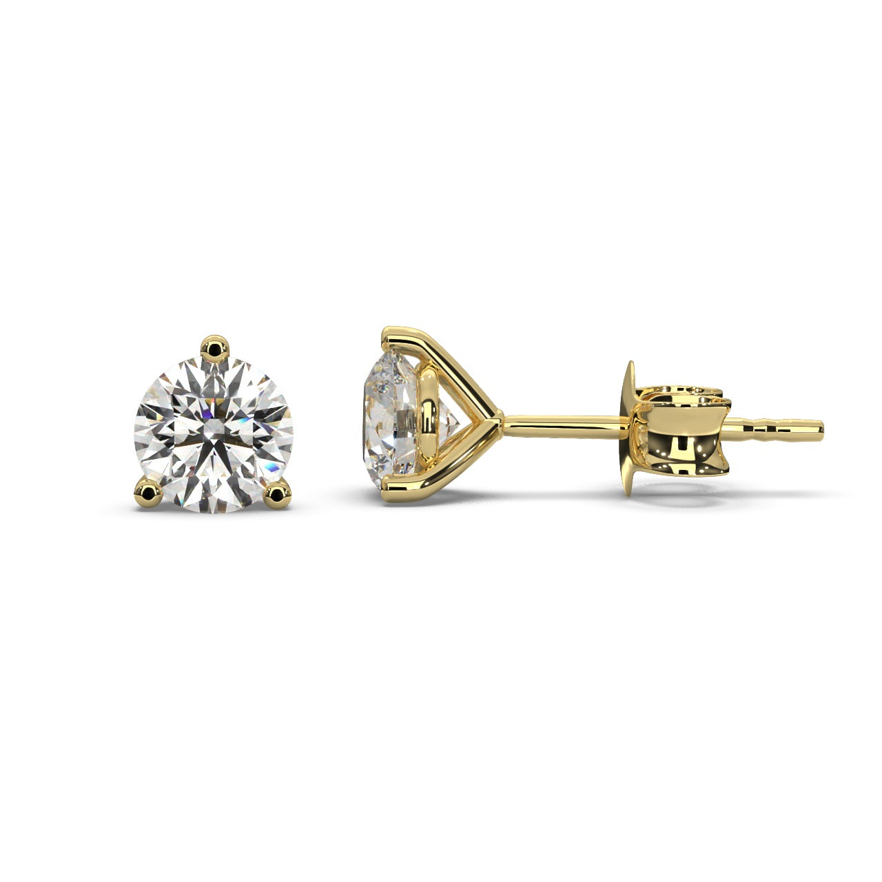 Round Lab Diamond Martini Stud Earrings - 1.00Ct - 2.00Ct