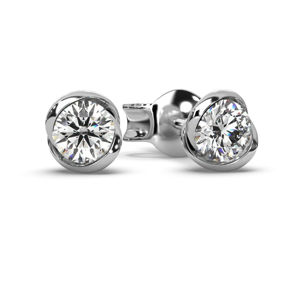 Round Lab Diamond Designer Stud Earrings - 1.00Ct - 2.00Ct