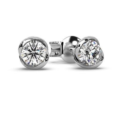 Round Lab Diamond Designer Stud Earrings - 1.00Ct - 2.00Ct
