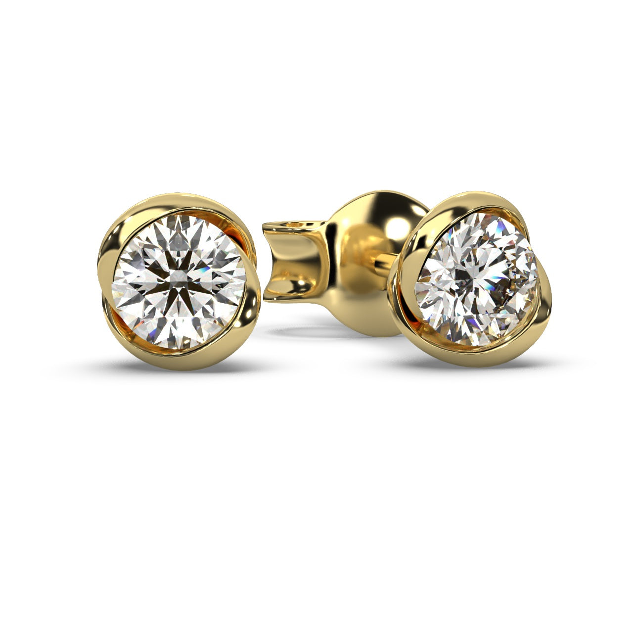 Round Lab Diamond Designer Stud Earrings - 1.00Ct - 2.00Ct