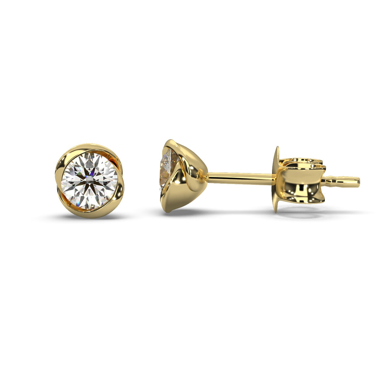 Round Lab Diamond Designer Stud Earrings - 1.00Ct - 2.00Ct