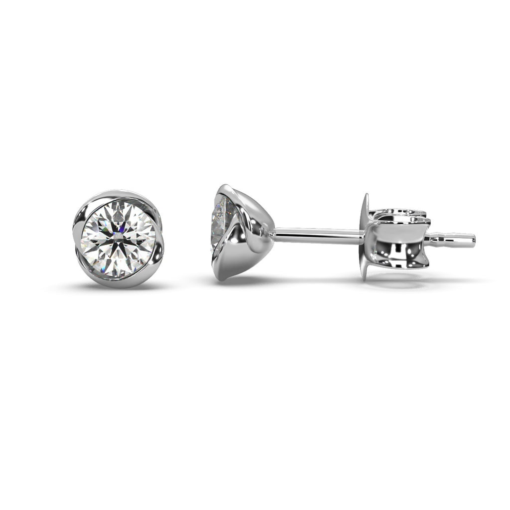 Round Lab Diamond Designer Stud Earrings - 1.00Ct - 2.00Ct