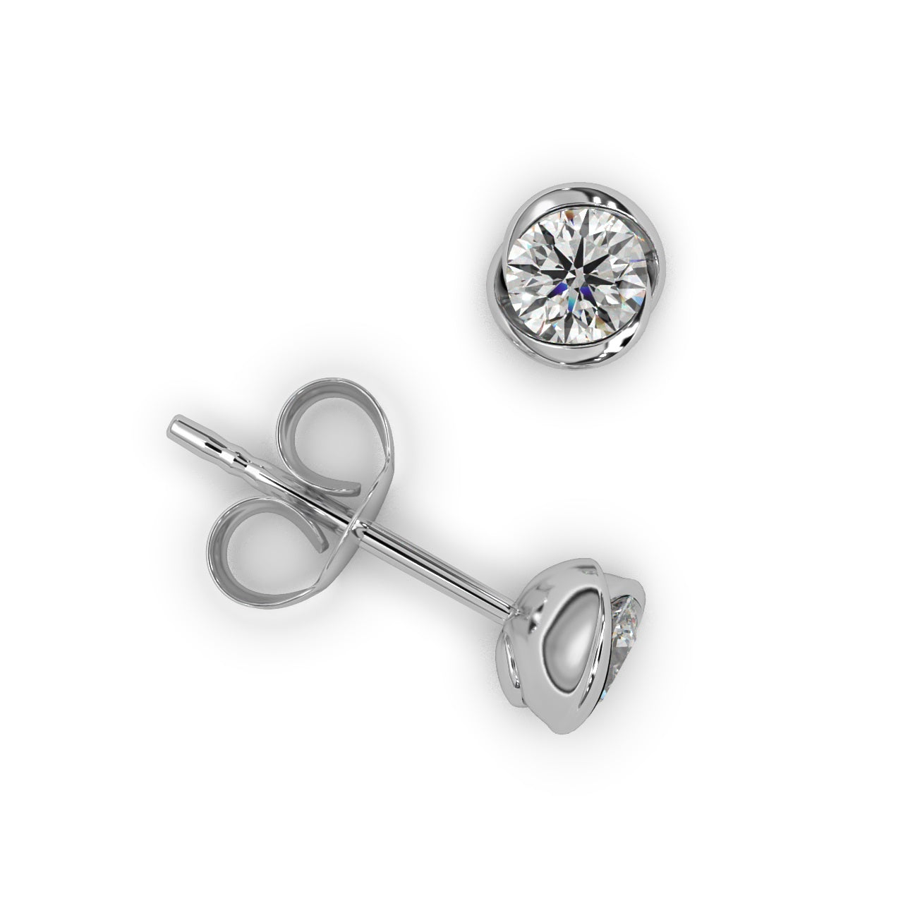 Round Lab Diamond Designer Stud Earrings - 1.00Ct - 2.00Ct