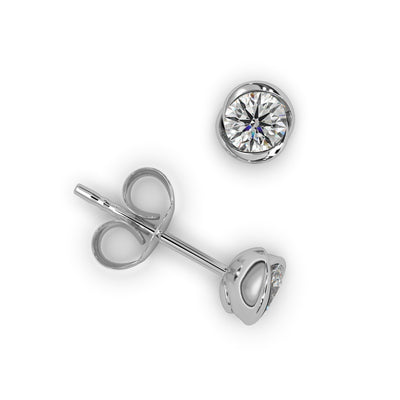 Round Lab Diamond Designer Stud Earrings - 1.00Ct - 2.00Ct