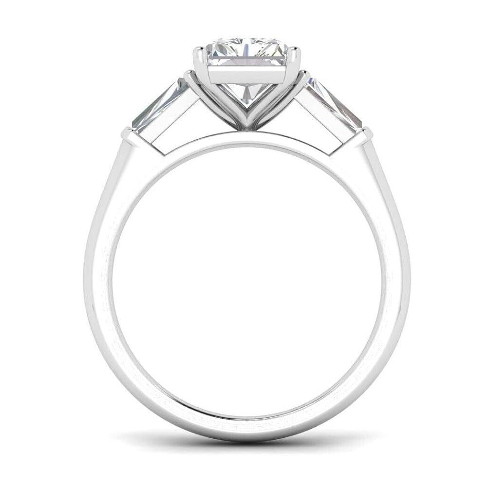 Clearance Sale ! IGI Certified Emerald & Side Lab Diamond Trilogy Ring Platinum 5.50ct