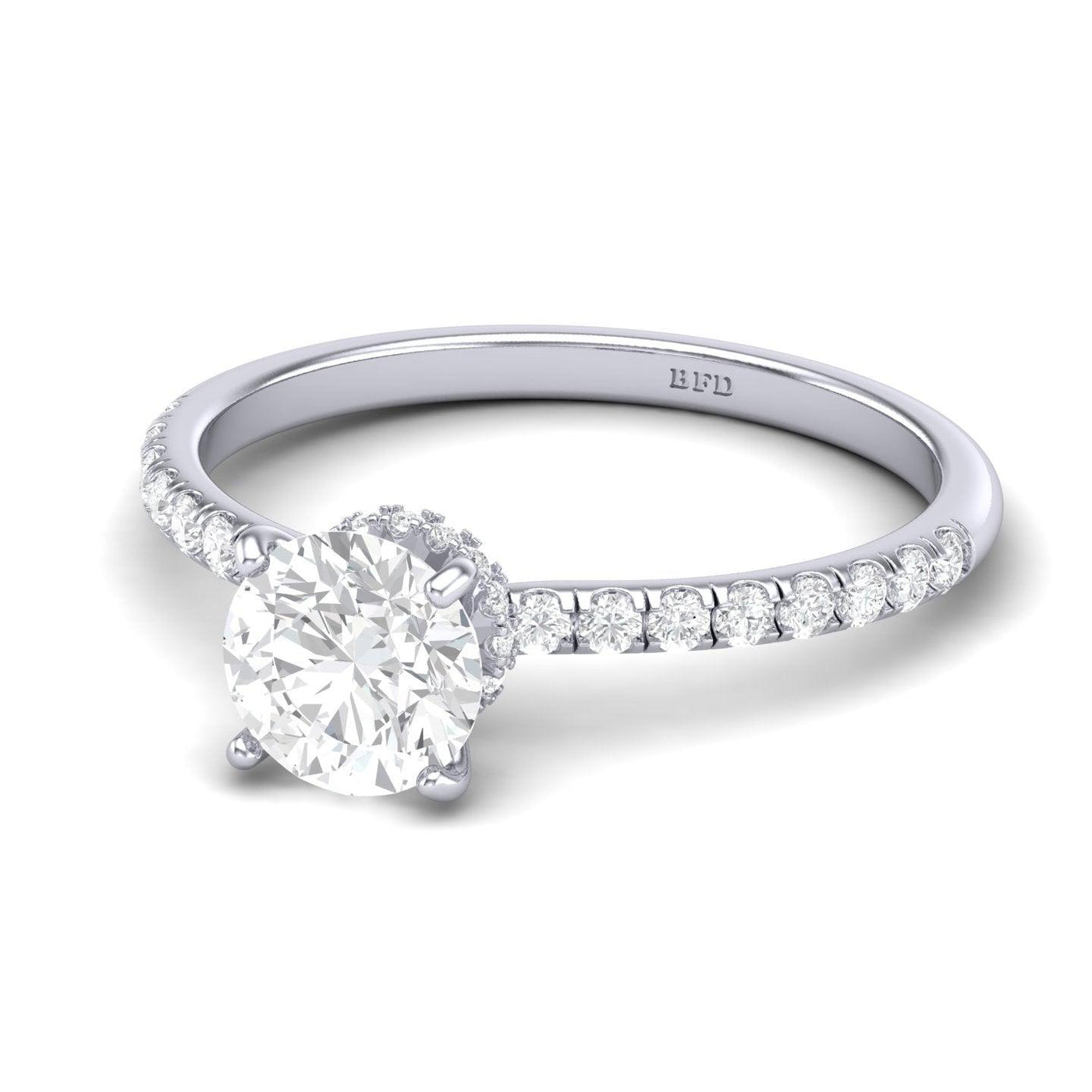 Certified Round Diamond Hidden Halo Engagement Ring - 1.50Ct - 2.50Ct