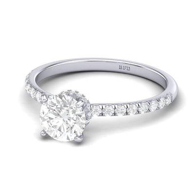 Certified Round Diamond Hidden Halo Engagement Ring - 1.50Ct - 2.50Ct