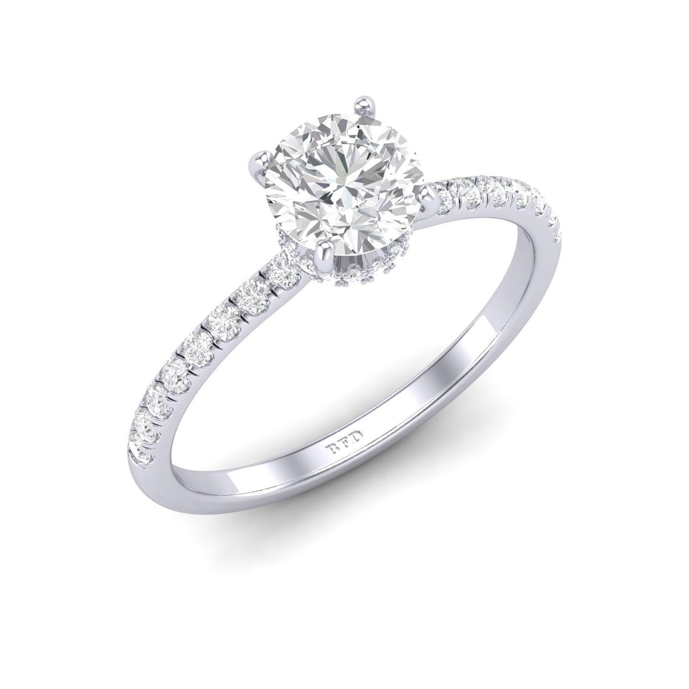 Certified Round Diamond Hidden Halo Engagement Ring - 1.50Ct - 2.50Ct