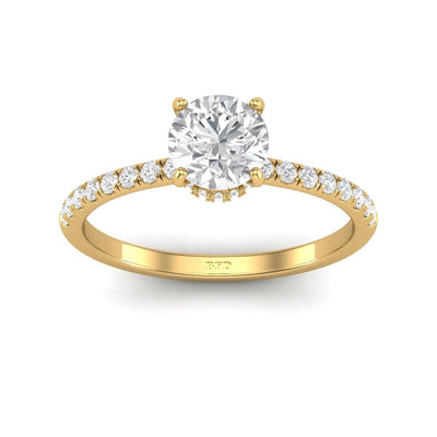 Certified Round Diamond Hidden Halo Engagement Ring - 1.50Ct - 2.50Ct