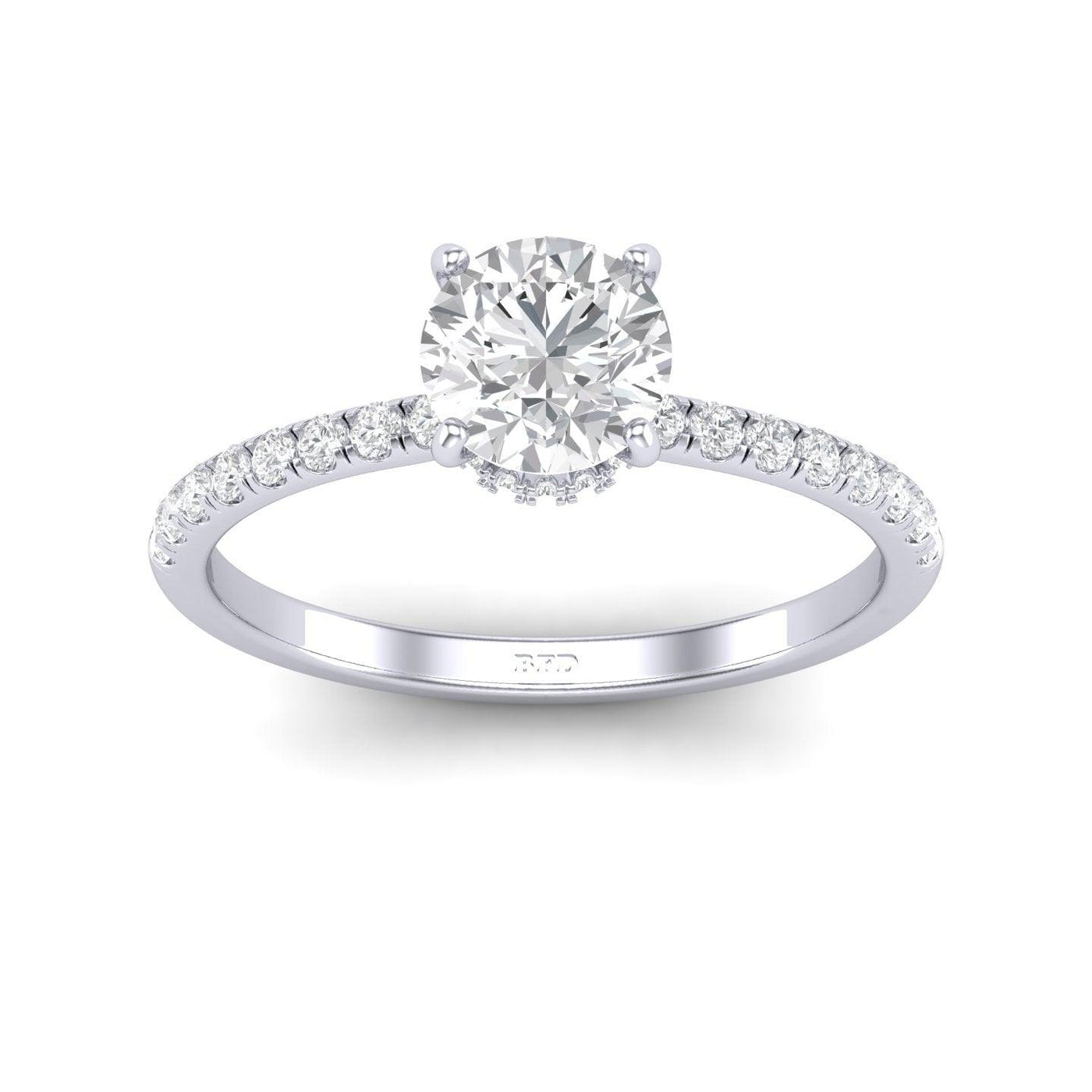 Certified Round Diamond Hidden Halo Engagement Ring - 1.50Ct - 2.50Ct