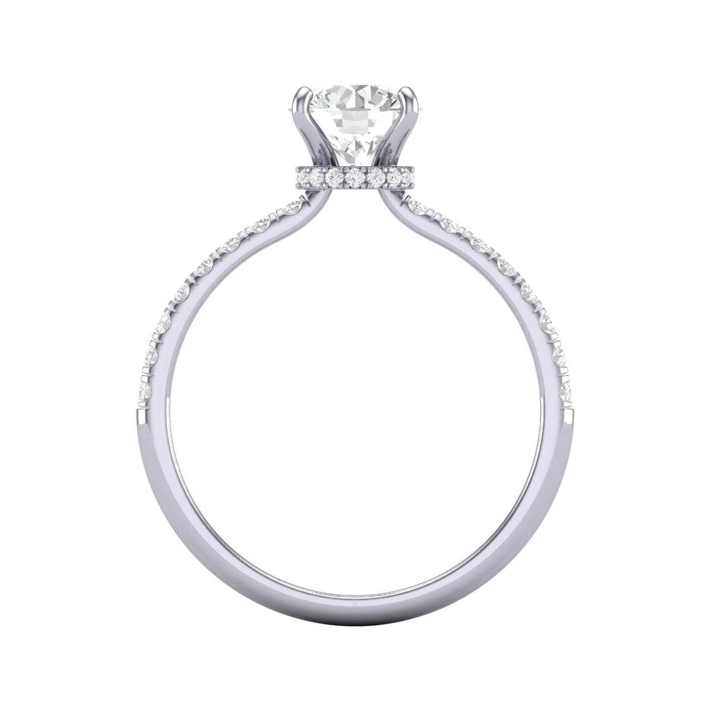 Certified Round Diamond Hidden Halo Engagement Ring - 1.50Ct - 2.50Ct