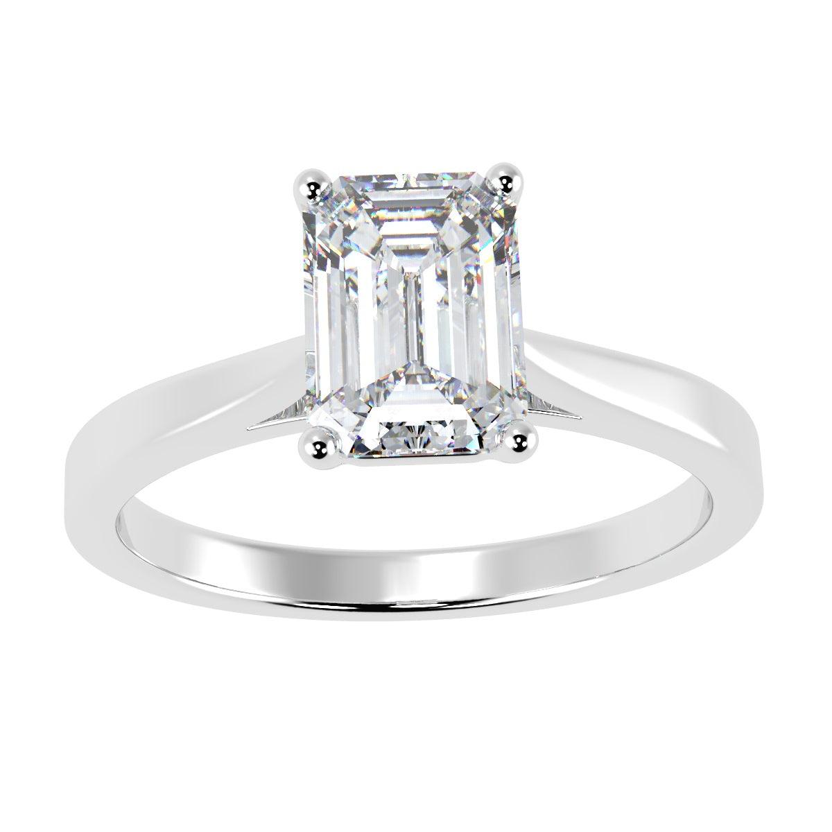 Last Piece ! 1.00CT E/VS Classic Emerald Diamond Solitaire Engagement Ring in Platinum