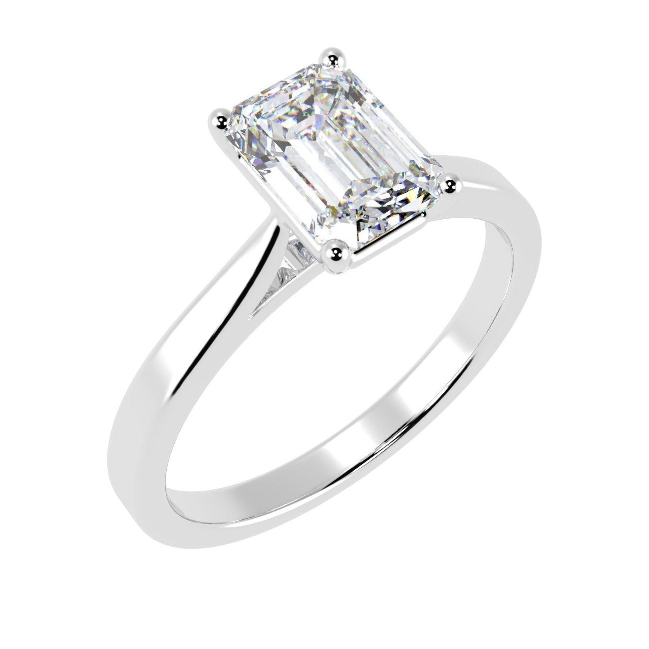 Last Piece ! 1.00CT E/VS Classic Emerald Diamond Solitaire Engagement Ring in Platinum