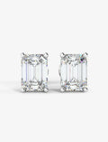 Emerald Diamond Stud Earring Screw Back 3.00 Carat IGI Lab Grown Diamond Earring Hallmarked Platinum