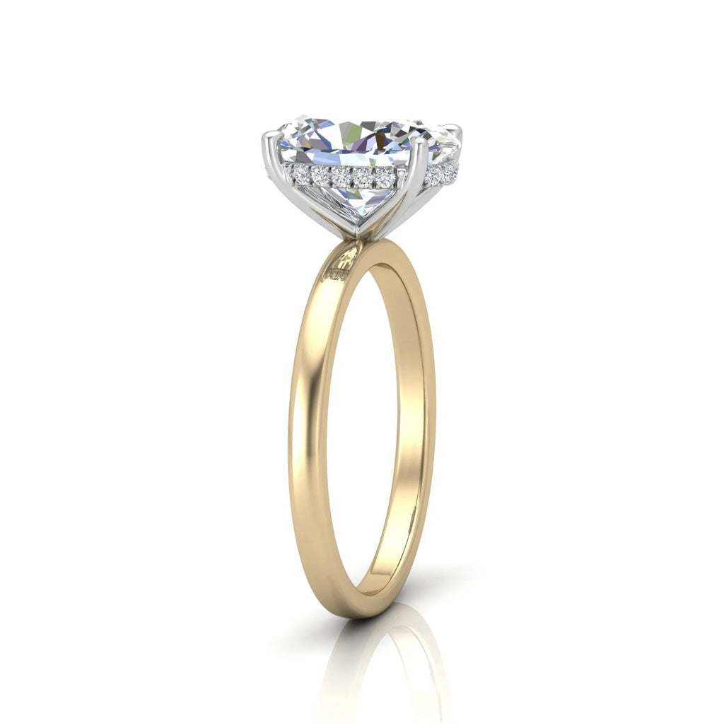 10.50CT IGI E/VS Oval Diamond Hidden Halo Engagement Ring in Two-Tone