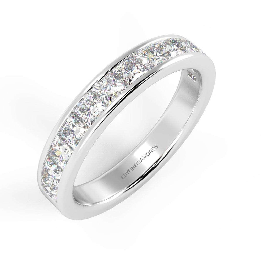 0.50CT to 1.00CT Beautiful Princess Diamond Channel Set Half Eternity Ring