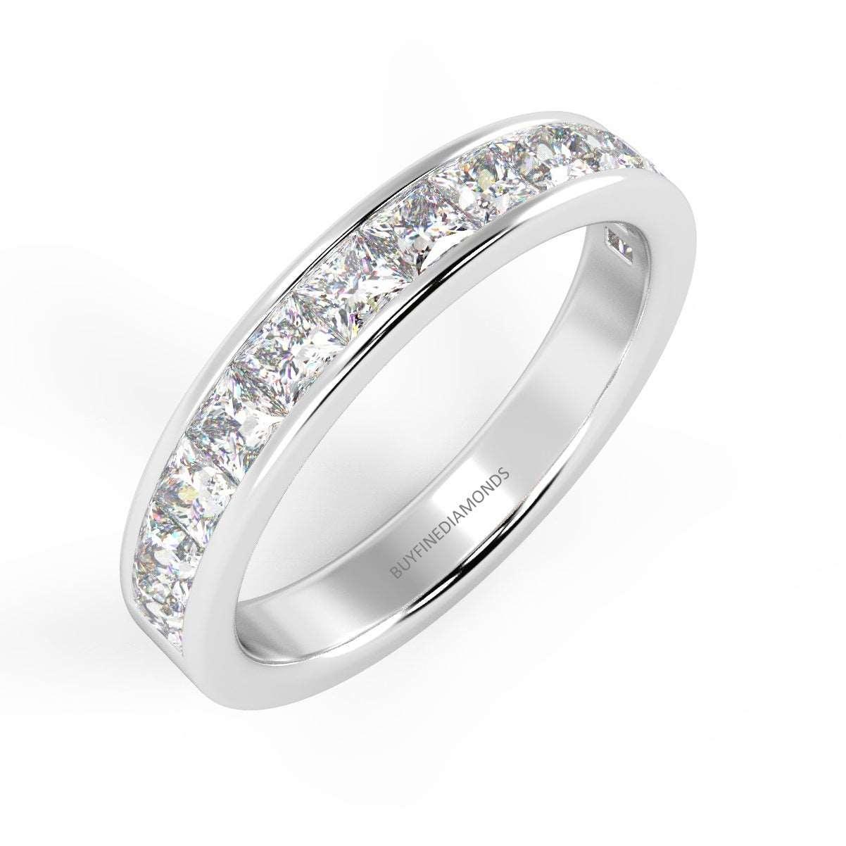 0.50CT to 1.00CT Beautiful Princess Diamond Channel Set Half Eternity Ring