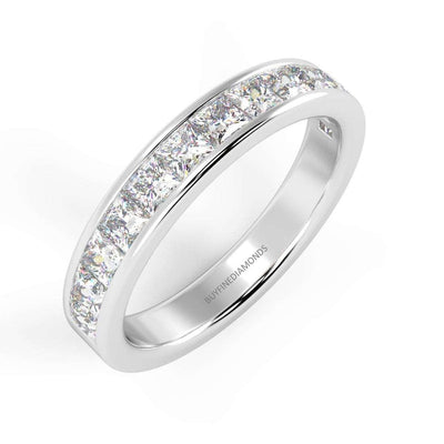 0.50CT to 1.00CT Beautiful Princess Diamond Channel Set Half Eternity Ring